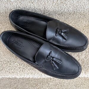 Sebago Handsewns Men's Tassel Loafers Black Leather Dress Shoes Size 12 D
